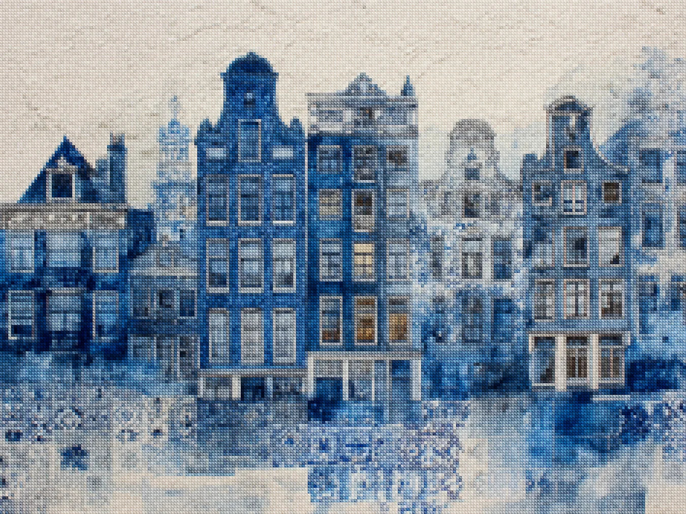 Diamond Painting - Collage van Delft, in Delfts blauw