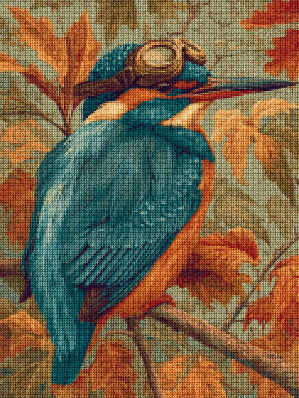 Diamond Painting - IJsvogelportret met Vintage Vliegbril