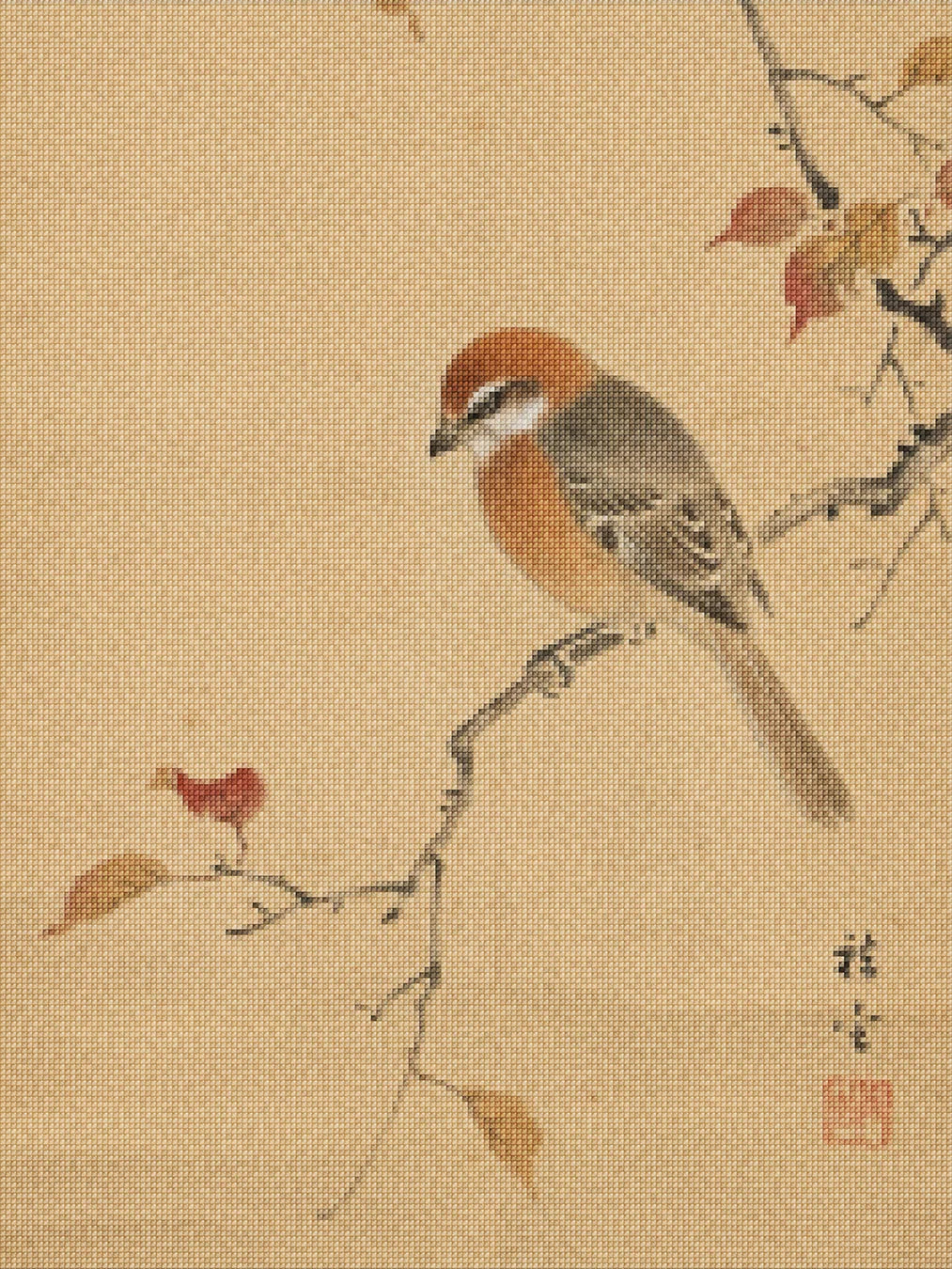 Diamond Painting - Vogel op een stille tak