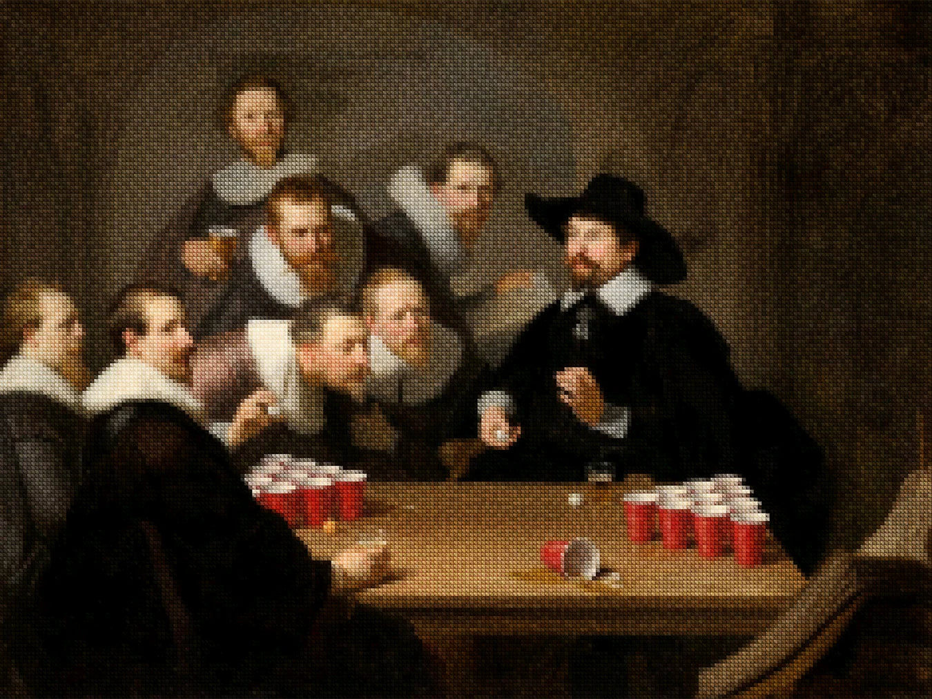 Diamond Painting - De staalmeesters spelen bierpong