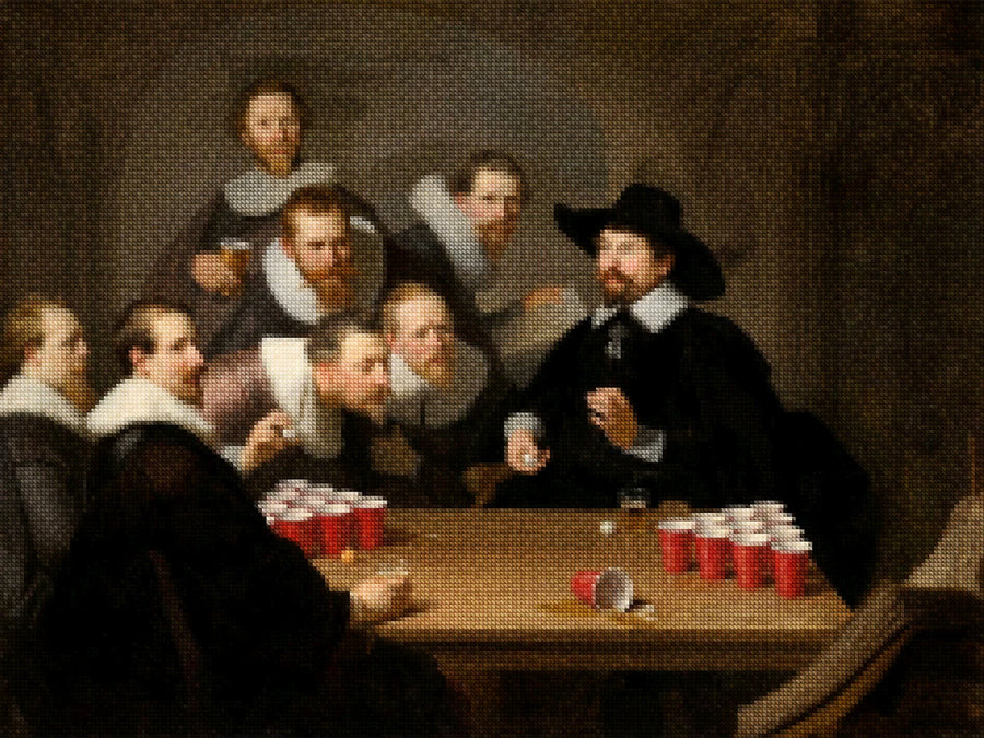 Diamond Painting - De staalmeesters spelen bierpong