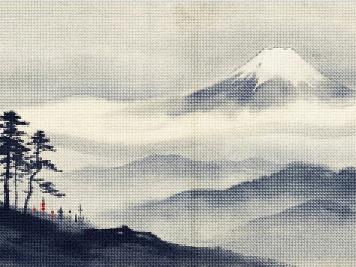 Diamond Painting - Fuji boven de nevel