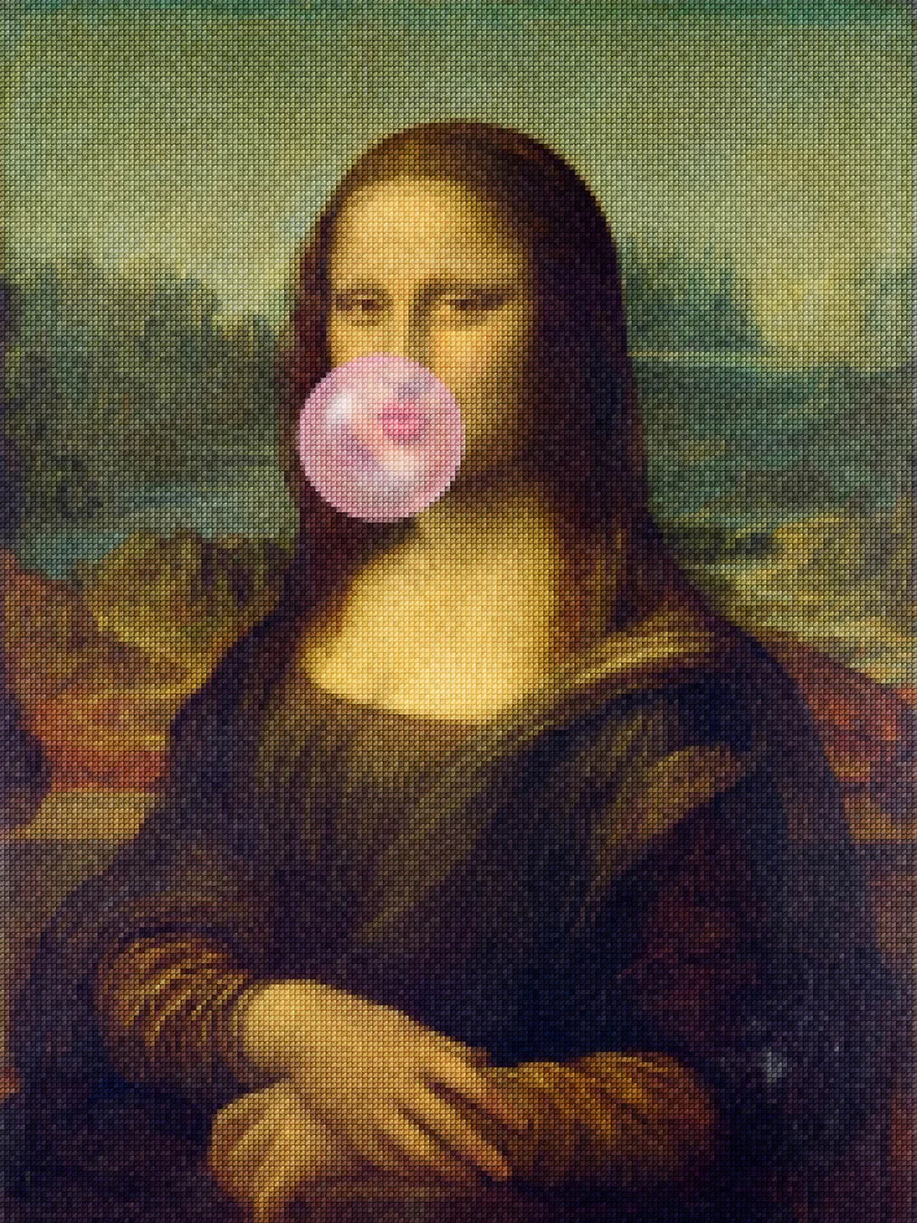 Diamond Painting - Mona Lisa met Bubblegum