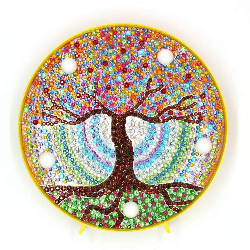Diamond Painting Rond Lampje Mandala Levensboom – productweergave