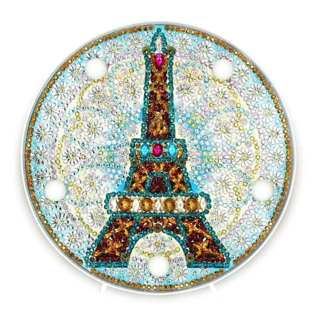 Diamond Painting Rond Lampje Eiffeltoren – productweergave