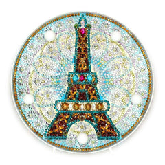 Diamond Painting Rond Lampje Eiffeltoren – productweergave