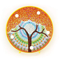 Diamond Painting Rond Lampje Mandala Gouden Boom – productweergave