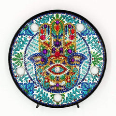 Diamond Painting Rond Lampje Hamsa Hand – productweergave