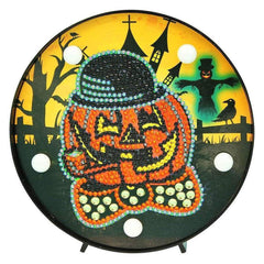 Diamond Painting Rond Lampje Mr. Pompoen – productweergave