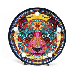 Diamond Painting Rond Lampje Mandala Beer – productweergave