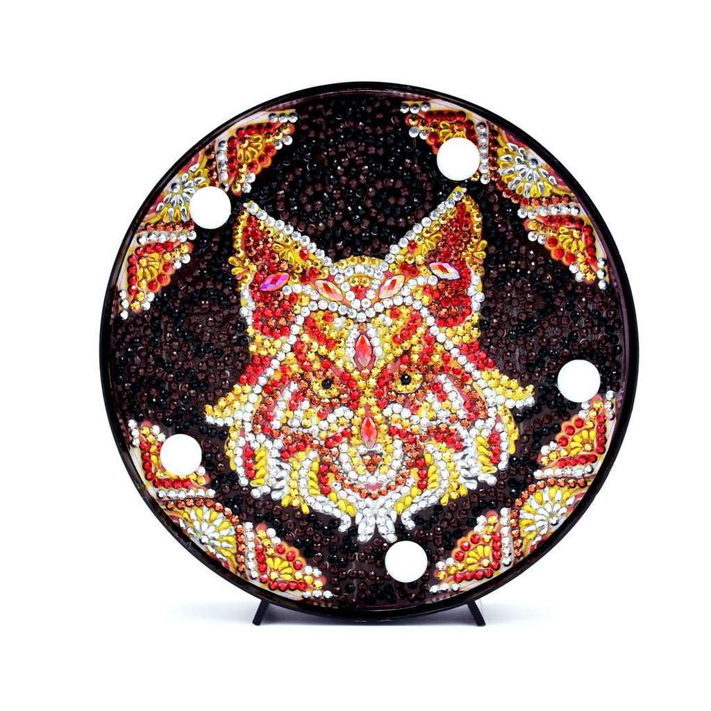 Diamond Painting Rond Lampje Mandala Vos – productweergave