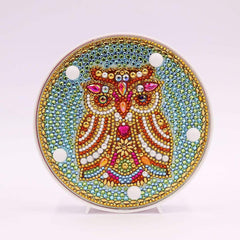 Diamond Painting Rond Lampje Slaperige Uil – productweergave