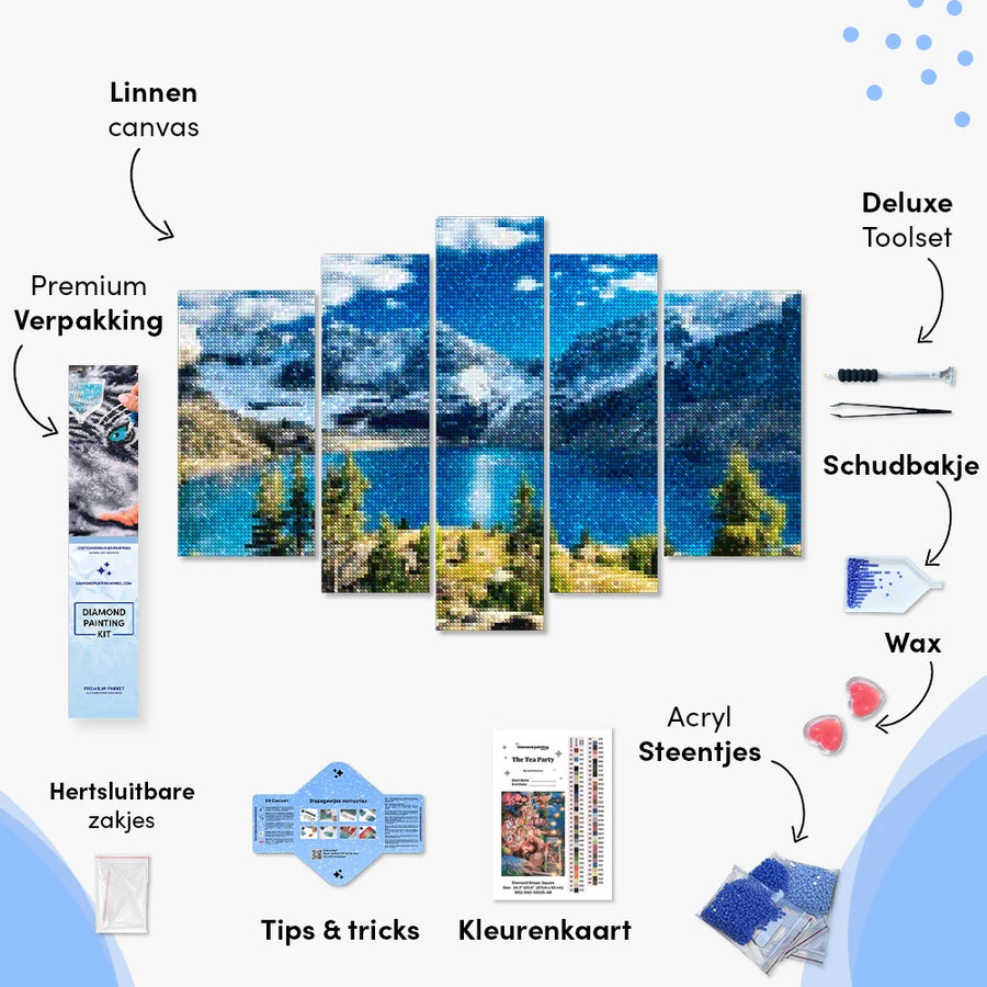 Schitterend landschap 5 luik