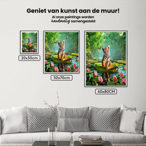 Diamond painting Tijgertje op een waterlelie - Volledig - SEOS Shop®