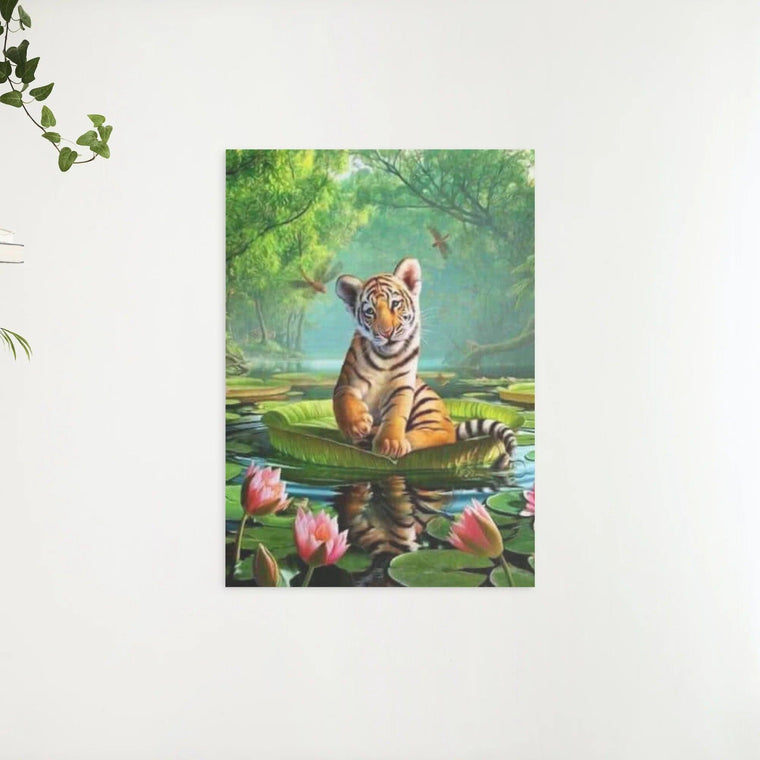 Diamond painting Tijgertje op een waterlelie - Volledig - SEOS Shop®