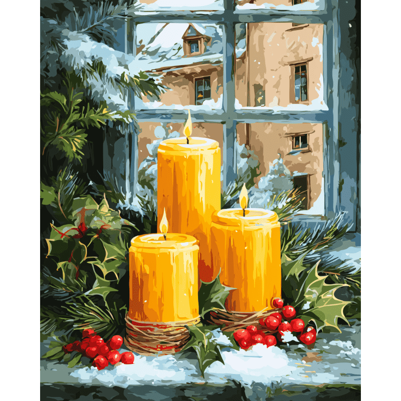 diamond painting - adventskaarsen – afbeelding 1