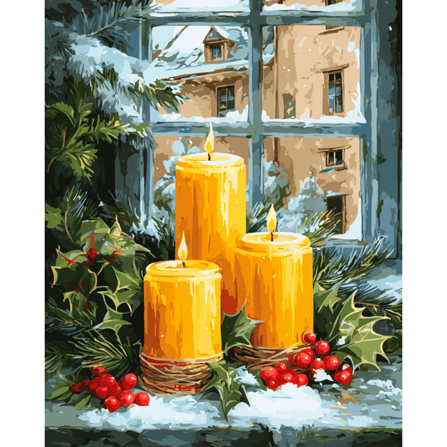 diamond painting - adventskaarsen – afbeelding 1