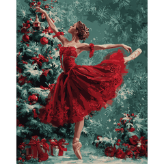 diamond painting - ballerina in het rood – afbeelding 1