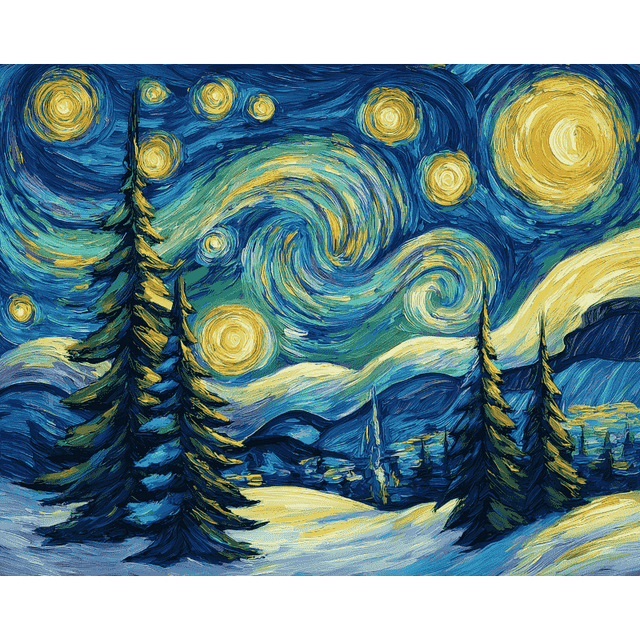 diamond painting - de sterrijke kerstnacht – afbeelding 1