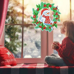 diamond painting kerstkrans – sneeuwpop – afbeelding 4