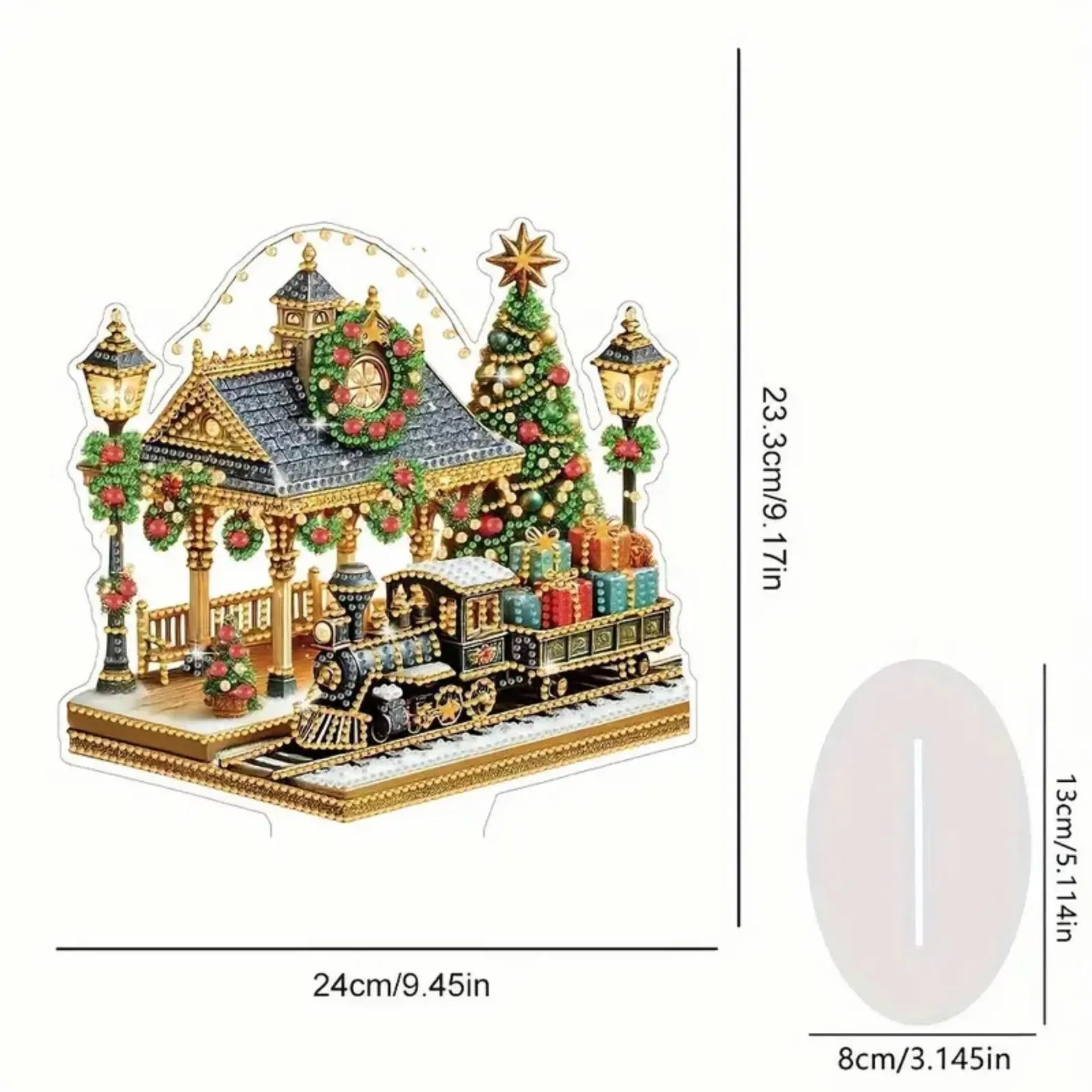 diamond painting ornament - kersttrein – afbeelding 3