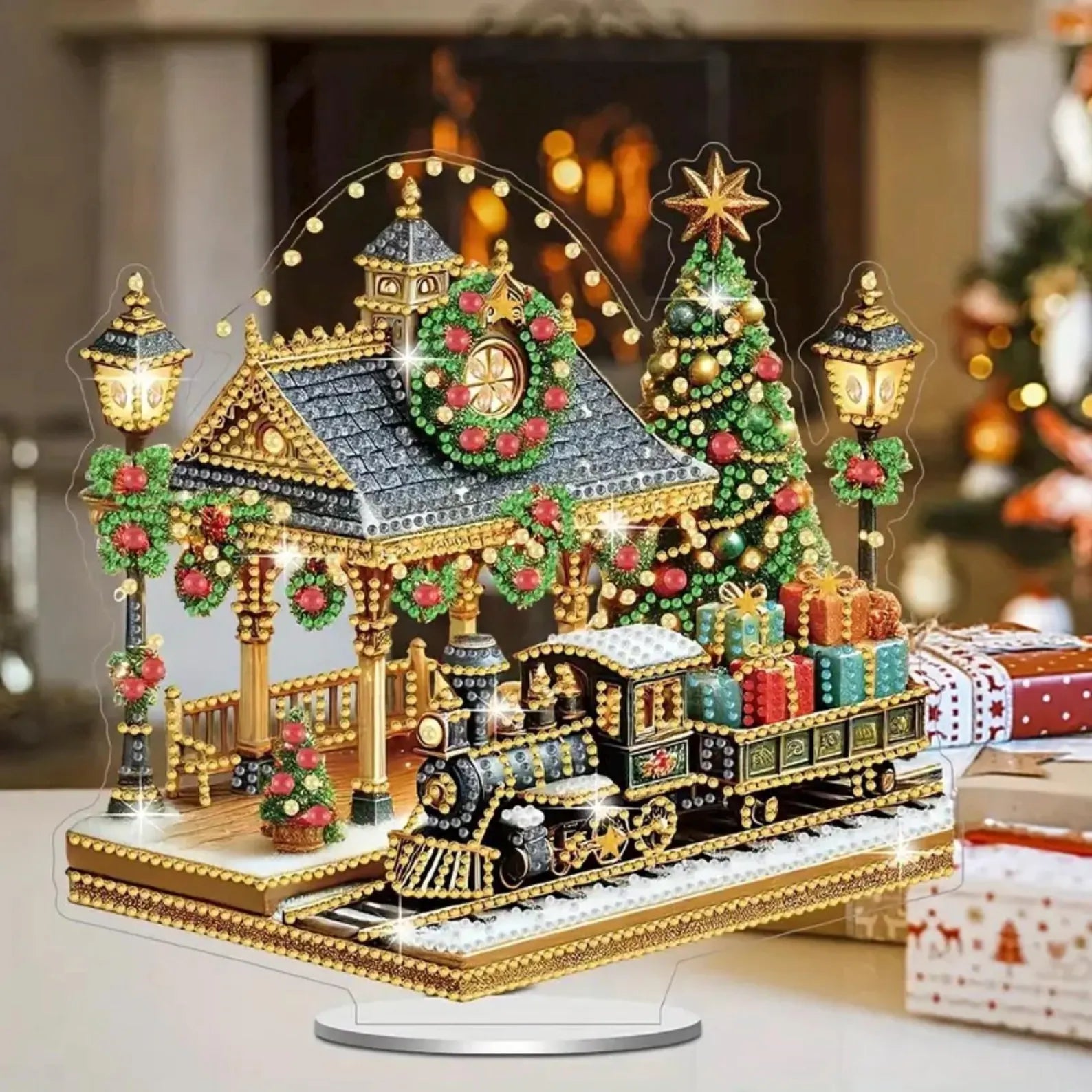 diamond painting ornament - kersttrein – afbeelding 5