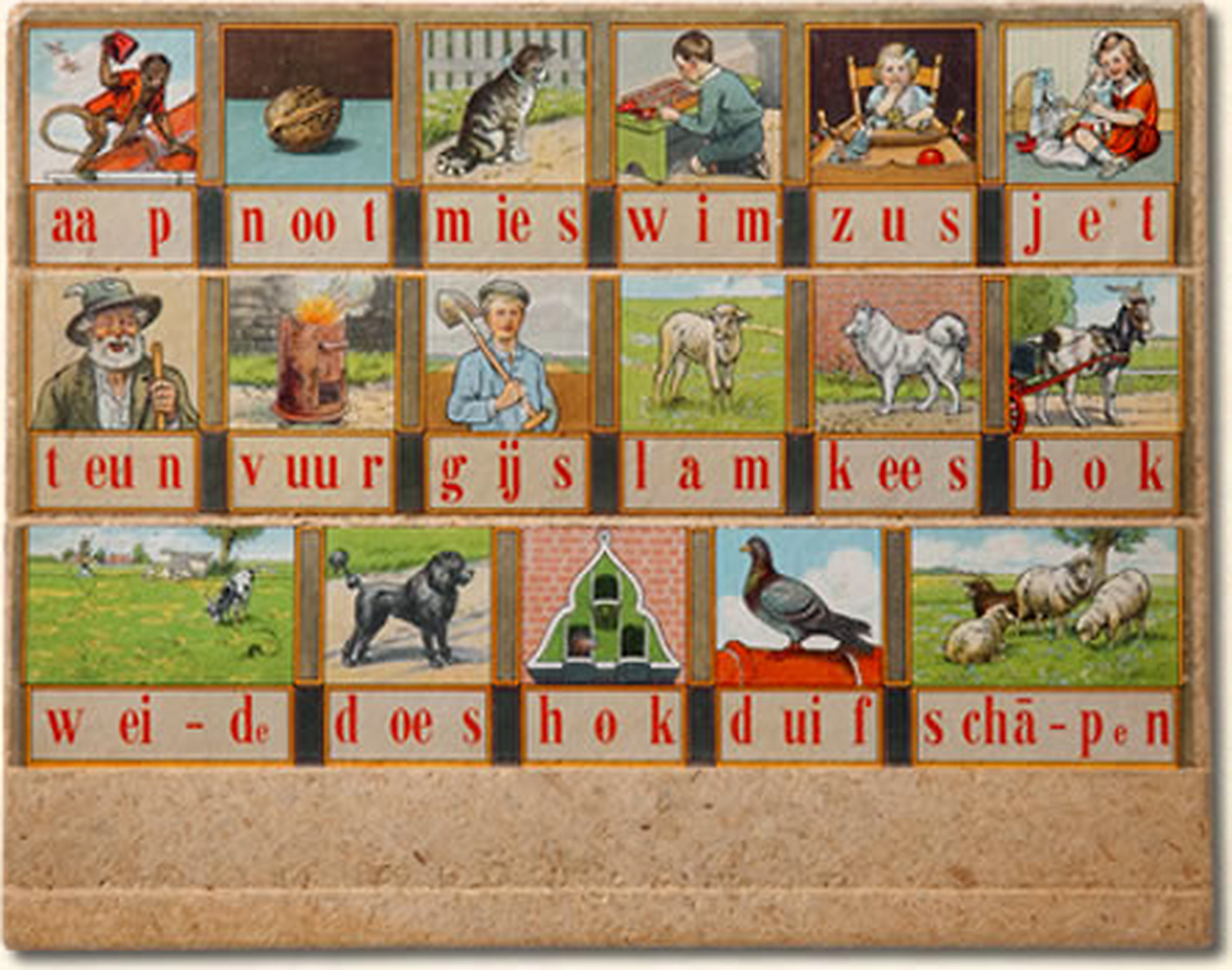 diamond painting aap noot mies – hoogeveen 1958 gebaseerd op M.B. Hoogeveen uit 1958–1960