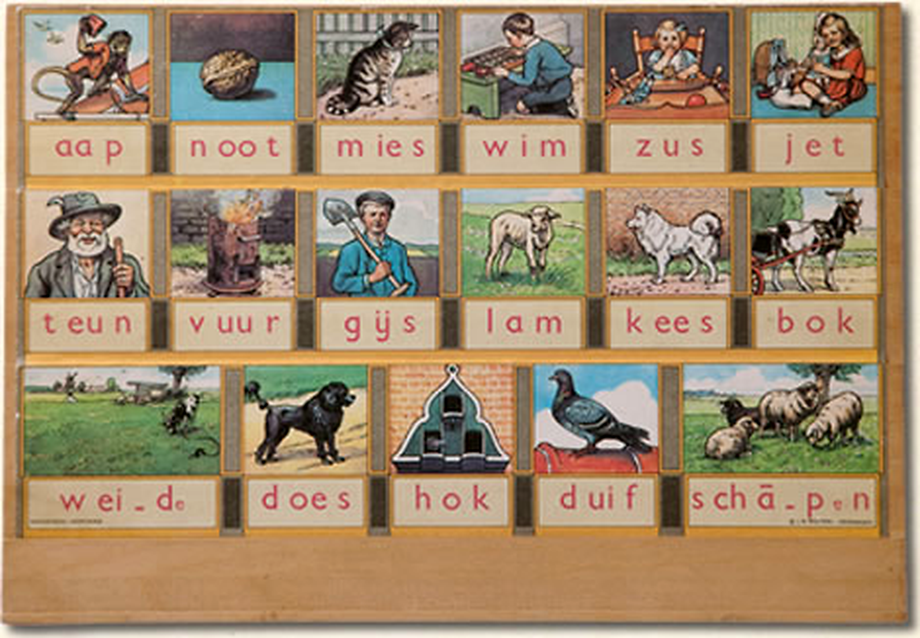 diamond painting aap noot mies 1961 – beukenhout gebaseerd op M.B. Hoogeveen uit 1961–1966