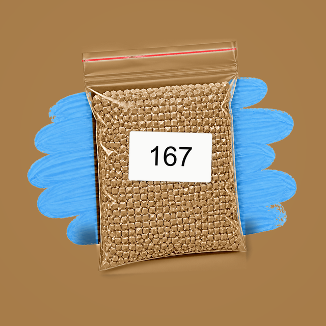 Zakje diamond-paintingsteentjes met kleurcode DMC 167