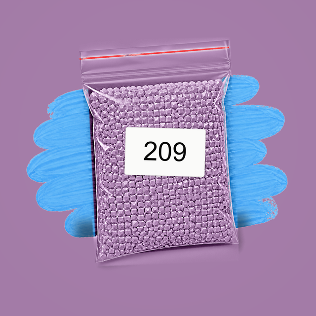 Zakje diamond-paintingsteentjes met kleurcode DMC 209