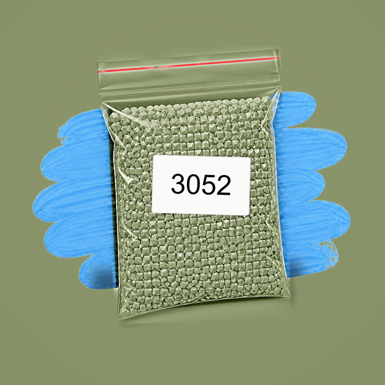 Zakje diamond-paintingsteentjes met kleurcode DMC 3052