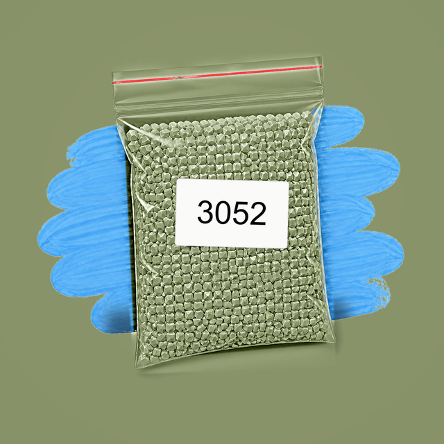 Zakje diamond-paintingsteentjes met kleurcode DMC 3052