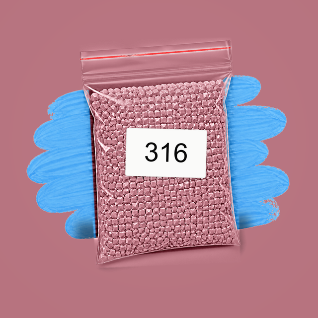 Zakje diamond-paintingsteentjes met kleurcode DMC 316