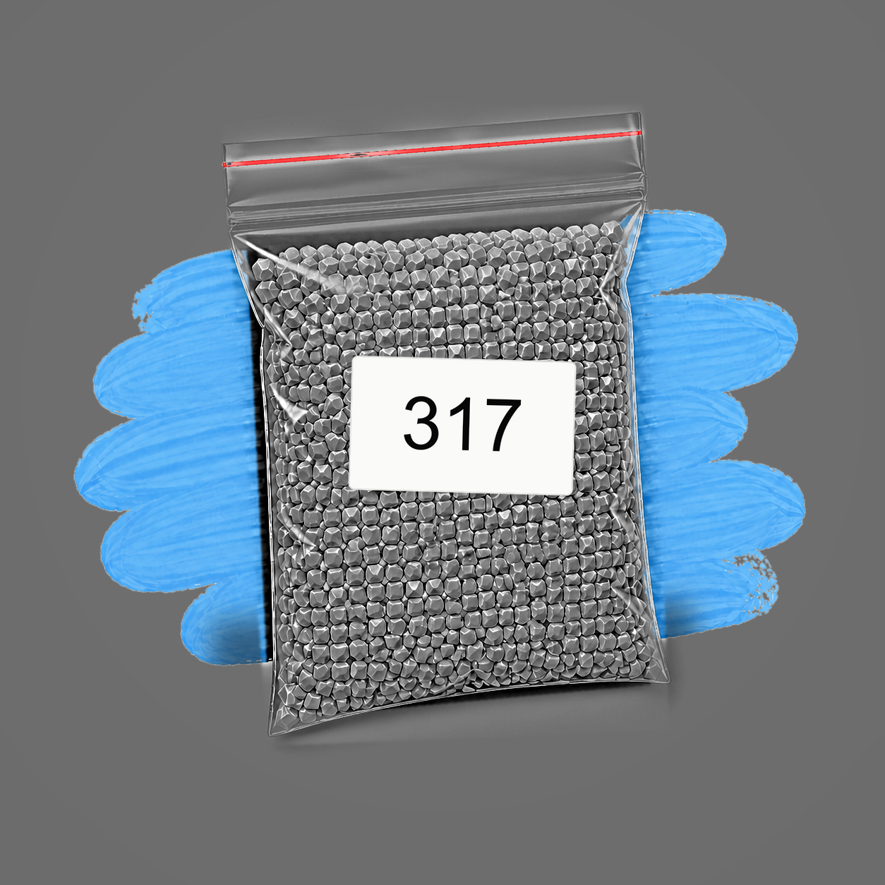 Zakje diamond-paintingsteentjes met kleurcode DMC 317