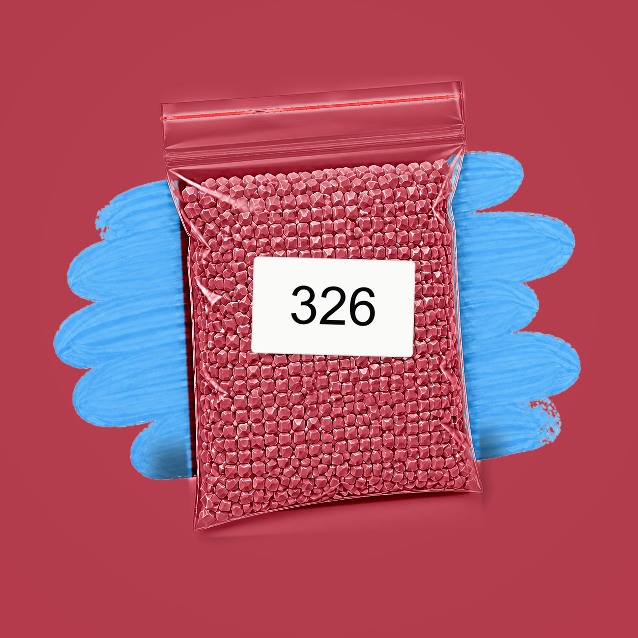 Zakje diamond-paintingsteentjes met kleurcode DMC 326
