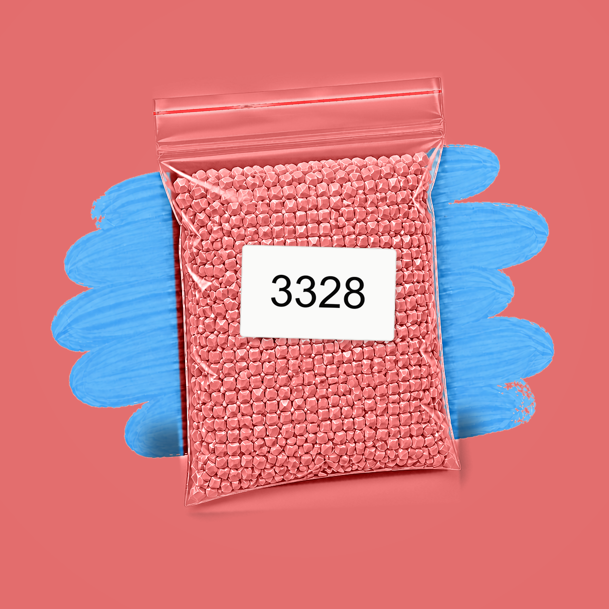 Zakje diamond-paintingsteentjes met kleurcode DMC 3328
