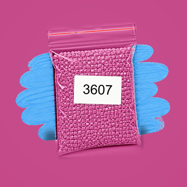 Zakje diamond-paintingsteentjes met kleurcode DMC 3607