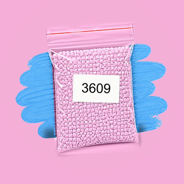 Zakje diamond-paintingsteentjes met kleurcode DMC 3609