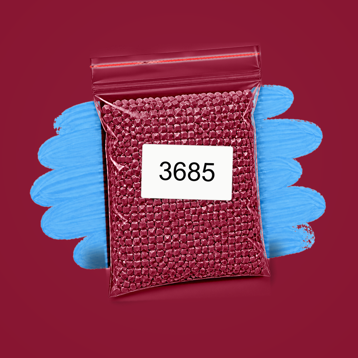 Zakje diamond-paintingsteentjes met kleurcode DMC 3685