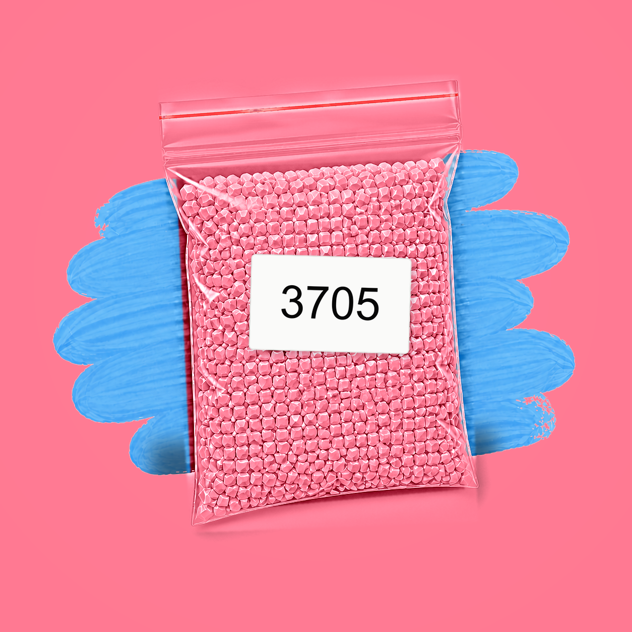 Zakje diamond-paintingsteentjes met kleurcode DMC 3705