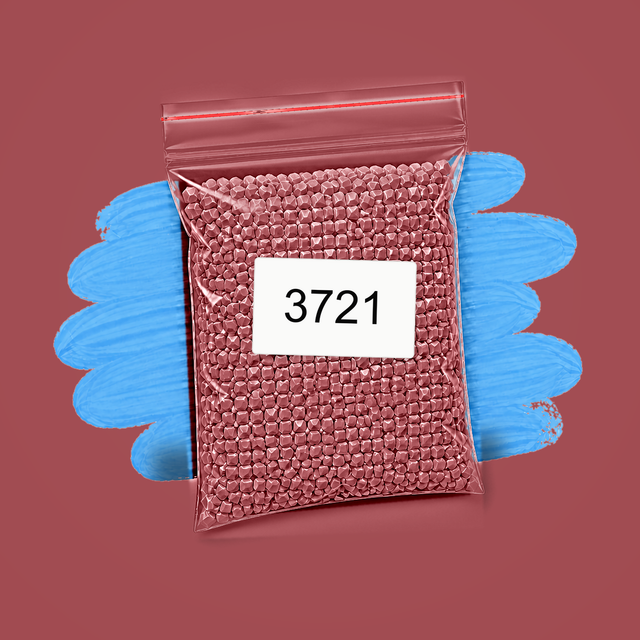 Zakje diamond-paintingsteentjes met kleurcode DMC 3721