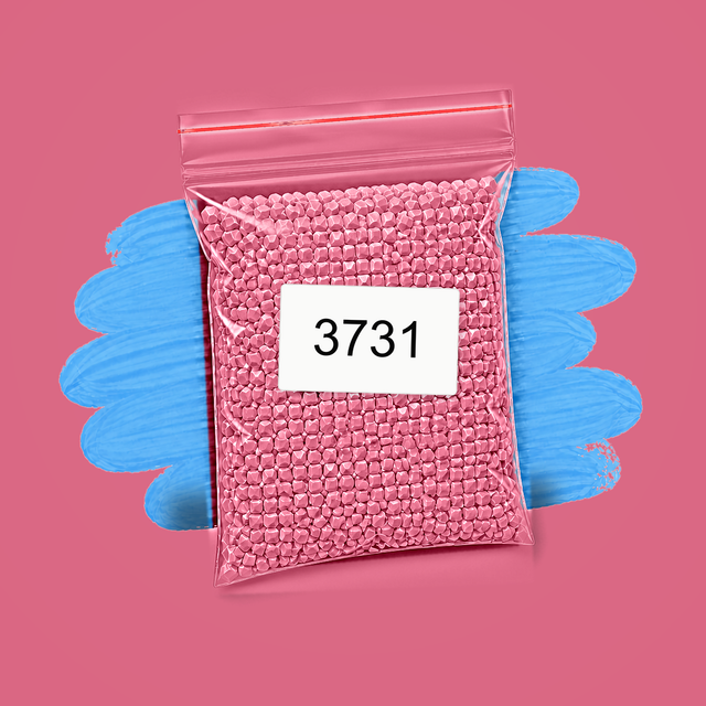 Zakje diamond-paintingsteentjes met kleurcode DMC 3731