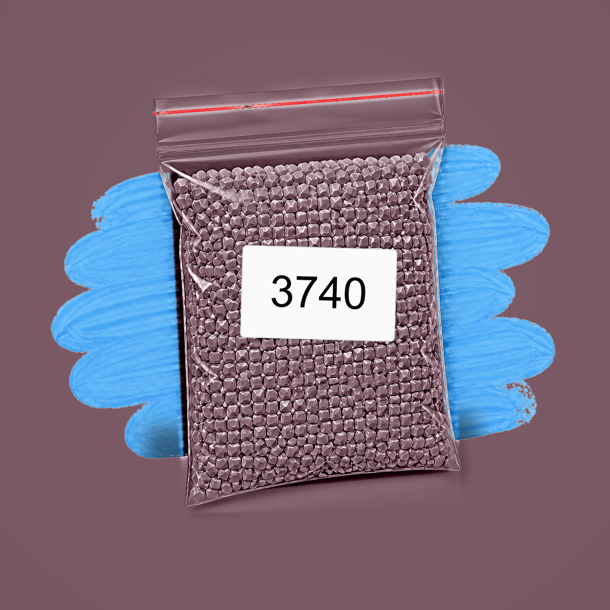 Zakje diamond-paintingsteentjes met kleurcode DMC 3740