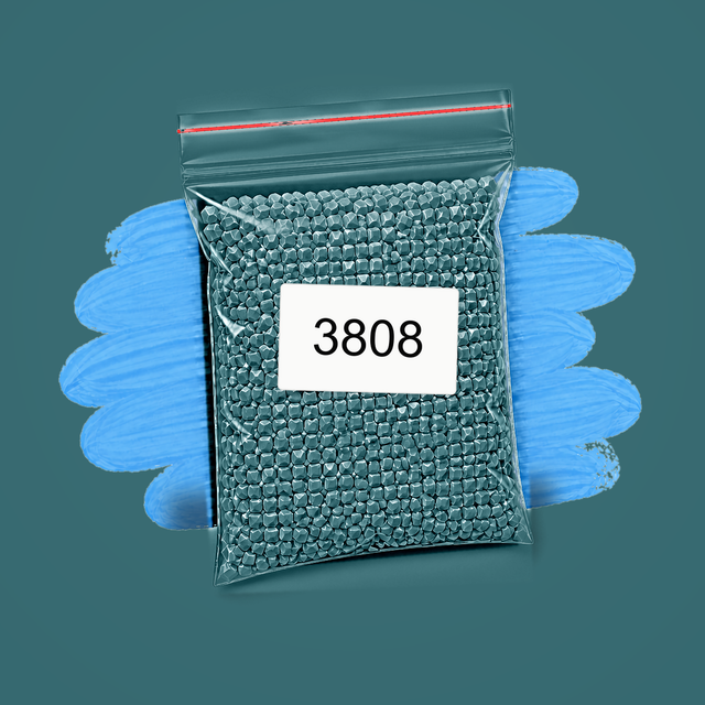 Zakje diamond-paintingsteentjes met kleurcode DMC 3808