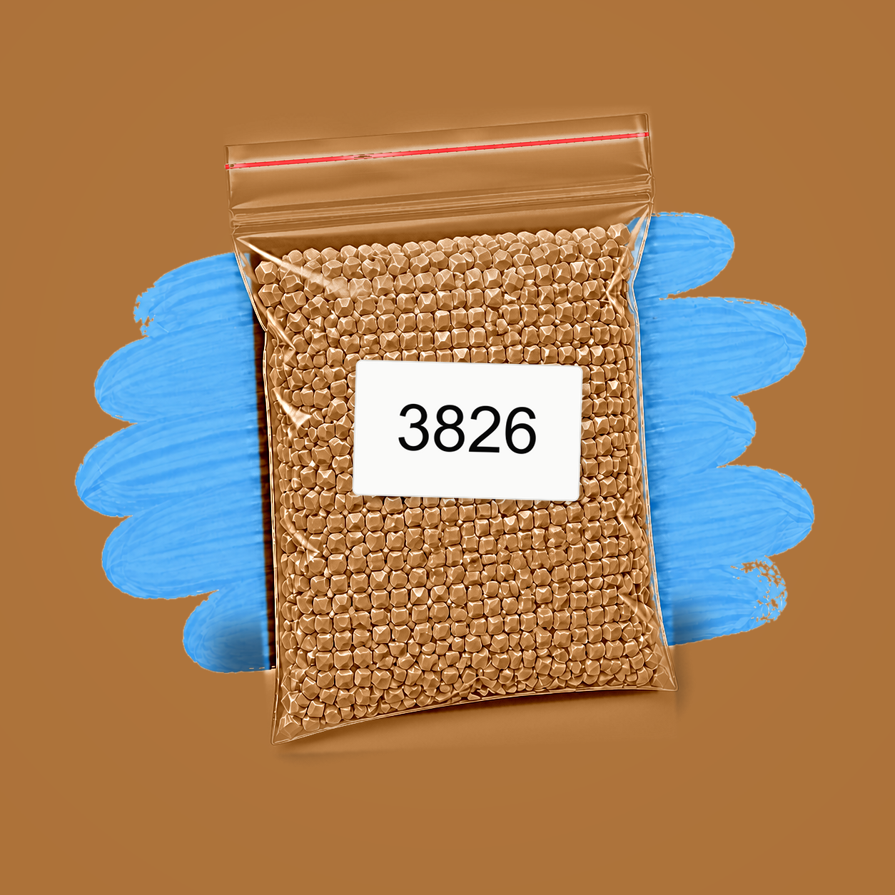 Zakje diamond-paintingsteentjes met kleurcode DMC 3826