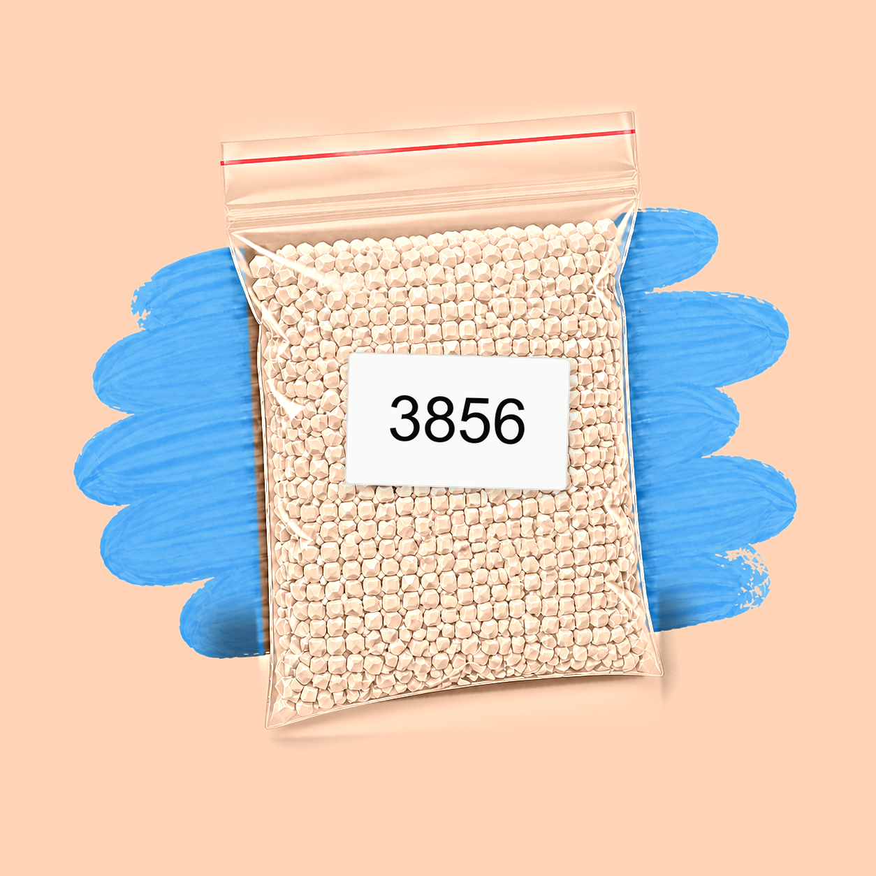 Zakje diamond-paintingsteentjes met kleurcode DMC 3856