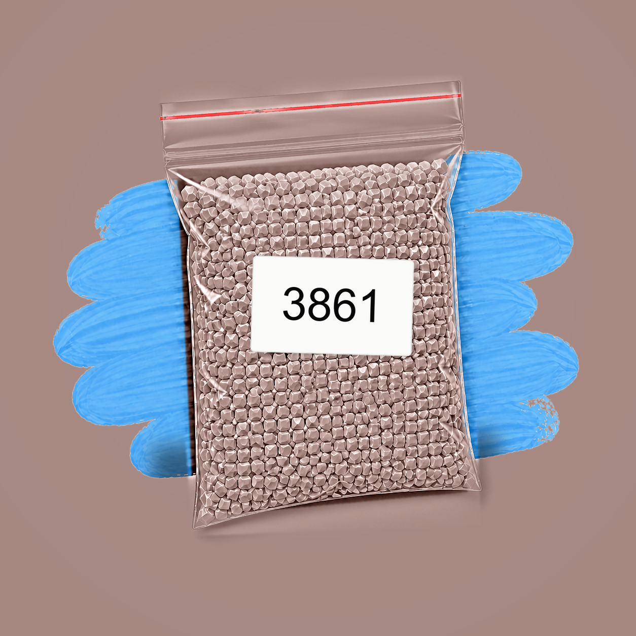Zakje diamond-paintingsteentjes met kleurcode DMC 3861