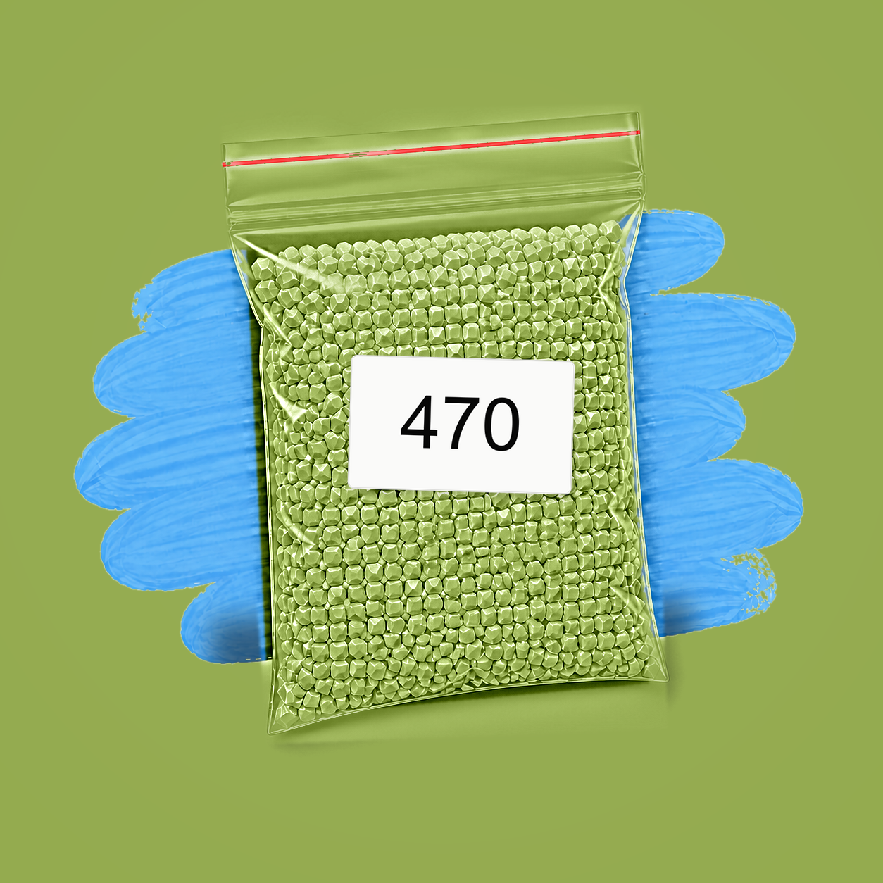Zakje diamond-paintingsteentjes met kleurcode DMC 470