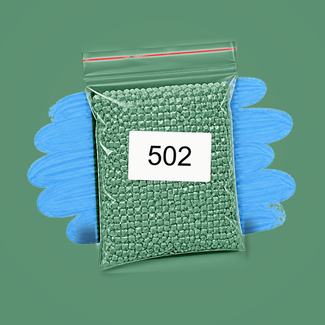 Zakje diamond-paintingsteentjes met kleurcode DMC 502