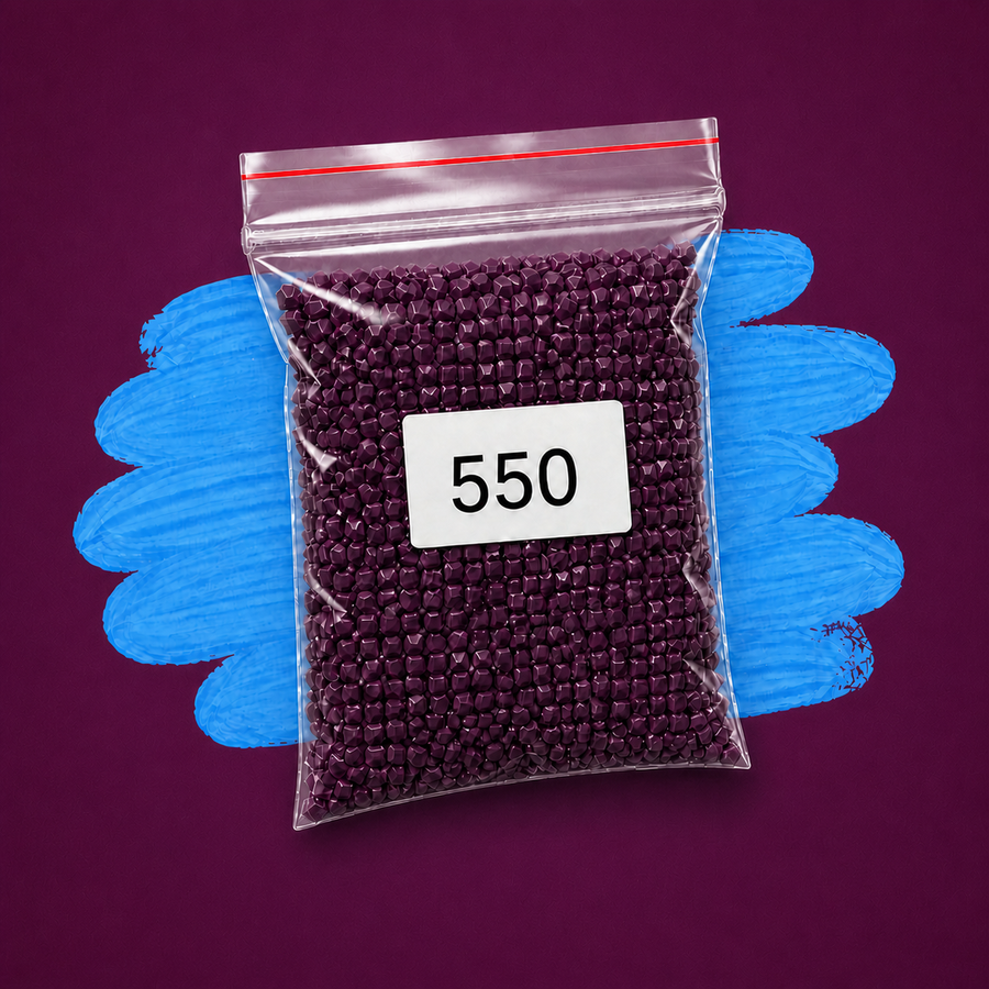 Zakje diamond-paintingsteentjes met kleurcode DMC 550